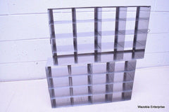 LOT OF 2 STAINLESS STEEL LAB CRYO STORAGE FREEZER RACK CRYOGENIC 22⅛ x 5¼ x 12¾
