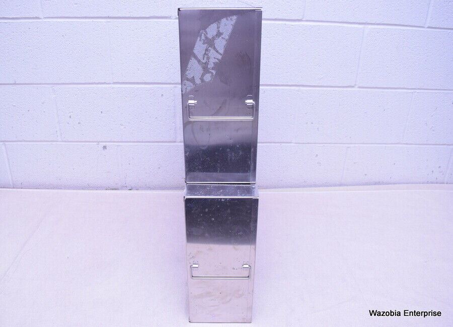 LOT OF 2 STAINLESS STEEL LAB CRYO STORAGE FREEZER RACK CRYOGENIC 22⅛ x 5¼ x 12¾