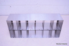 STAINLESS STEEL LABORATORY CRYO STORAGE FREEZER RACK CRYOGENIC 21½ x 5½  x 9¼