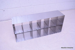 STAINLESS STEEL LABORATORY CRYO STORAGE FREEZER RACK CRYOGENIC 21½ x 5½  x 9¼