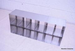 STAINLESS STEEL LABORATORY CRYO STORAGE FREEZER RACK CRYOGENIC 21½ x 5½  x 9¼