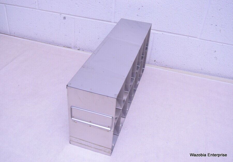 STAINLESS STEEL LABORATORY CRYO STORAGE FREEZER RACK CRYOGENIC 21½ x 5½  x 9¼