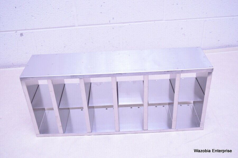 STAINLESS STEEL LABORATORY CRYO STORAGE FREEZER RACK CRYOGENIC 21½ x 5½  x 9¼