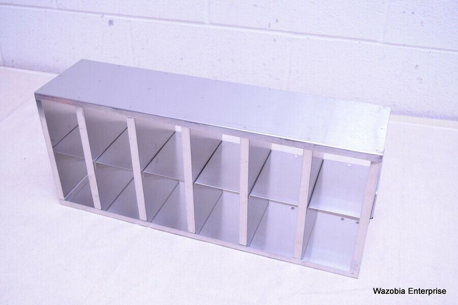 STAINLESS STEEL LABORATORY CRYO STORAGE FREEZER RACK CRYOGENIC 21½ x 5½  x 9¼