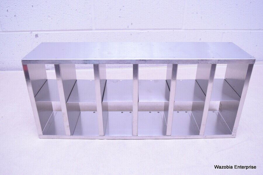 STAINLESS STEEL LABORATORY CRYO STORAGE FREEZER RACK CRYOGENIC 21½ x 5½  x 9¼