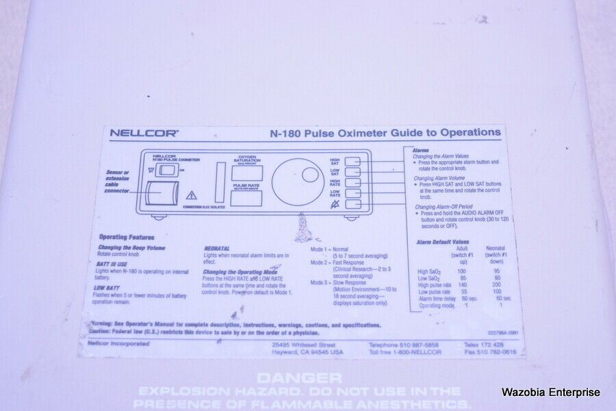 NELLCOR N-180 PULSE OXIMETER