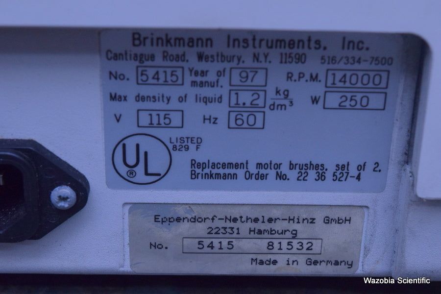 EPPENDORF CENTRIFUGE 5415 C WITH ROTOR