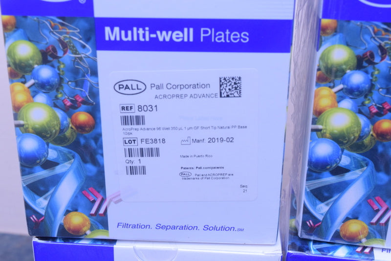 PALL MULTI-WELL PLATES 8031 ACROPREP ADVANCE 96 WELL 350 UL GF SHORT TIP