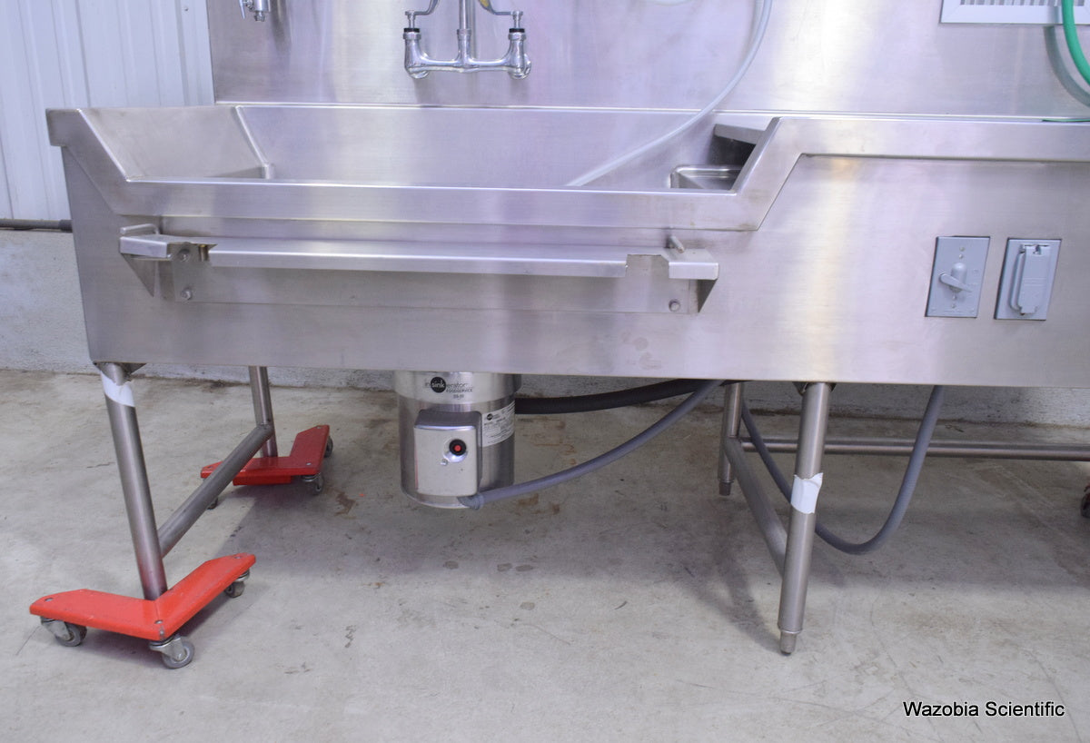 MORTECH MANUFACTURING AUTOPSY STATION LEFT SINK 1036-7 WITH INSINKERATOR SS50-26
