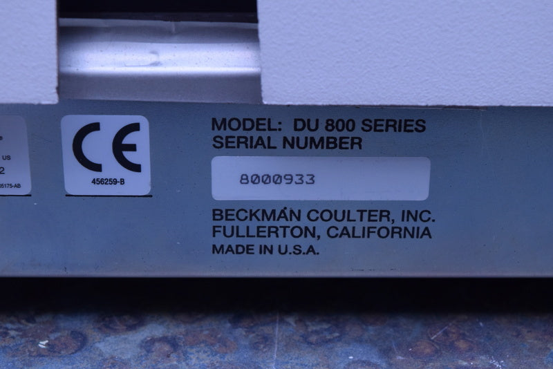 BECKMAN COULTER DU 800 SERIES SPECTROPHOTOMETER