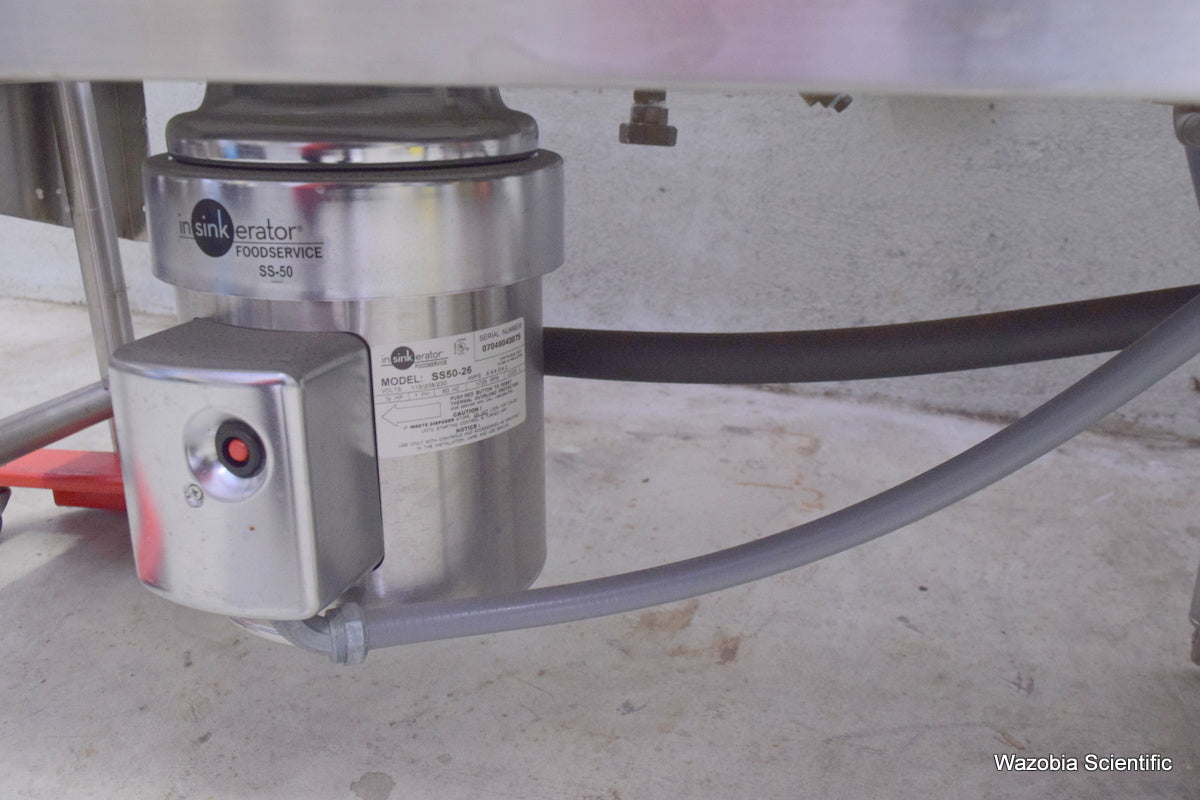 MORTECH MANUFACTURING AUTOPSY STATION LEFT SINK 1036-7 WITH INSINKERATOR SS50-26