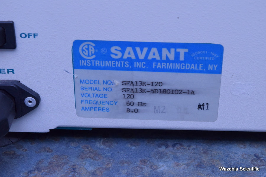 SAVANT USPEEDFUGE MICROCENTRIFUGE SFA13K RSA-24 ROTOR CENTRIFUGE