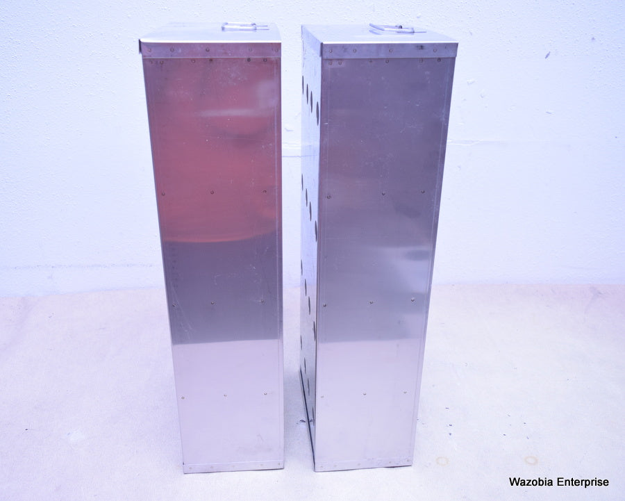 2 STAINLESS STEEL LABORATORY CRYO STORAGE FREEZER RACK