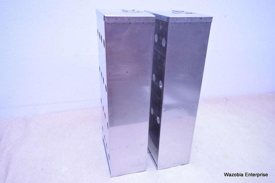 2 STAINLESS STEEL LABORATORY CRYO STORAGE FREEZER RACK