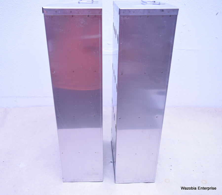 2 STAINLESS STEEL LABORATORY CRYO STORAGE FREEZER RACK