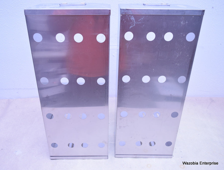 2 STAINLESS STEEL LABORATORY CRYO STORAGE FREEZER RACK