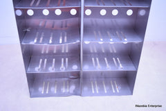 2 STAINLESS STEEL LABORATORY CRYO STORAGE FREEZER RACK