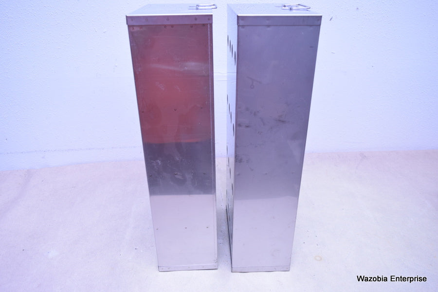 2 STAINLESS STEEL LABORATORY CRYO STORAGE FREEZER RACK