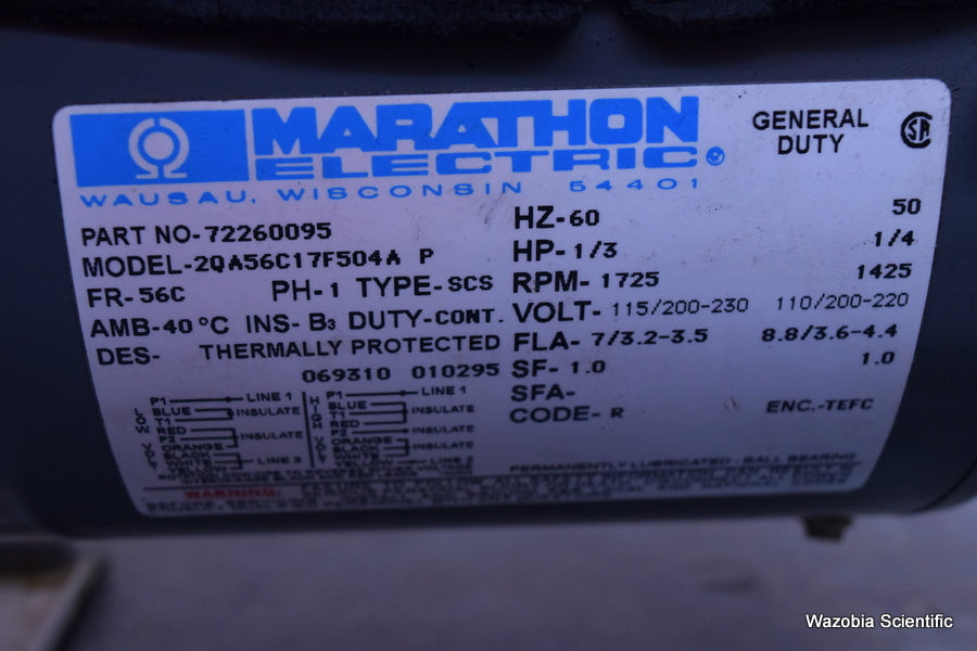 FISHER SCIENTIFIC MAXIMA D4B VACUUM PUMP 01-157-40 HP 1/3 RPM 1725