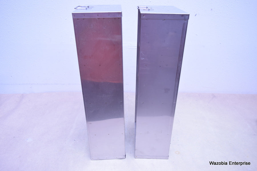 2 STAINLESS STEEL LABORATORY CRYO STORAGE FREEZER RACK