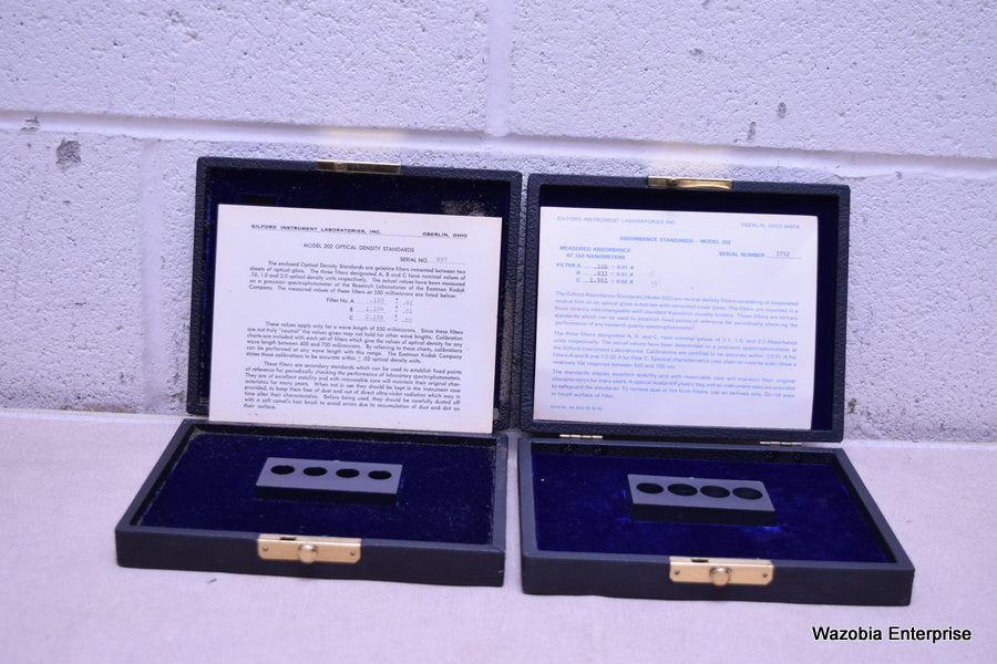 GILFORD INSTRUMENT MODEL 202 OPTICAL DENSITY STANDINGS