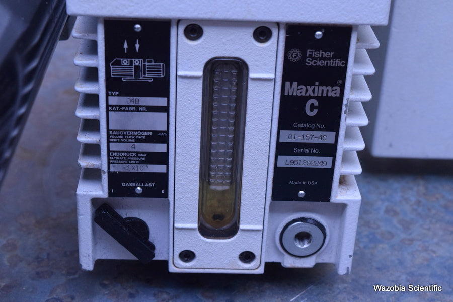 FISHER SCIENTIFIC MAXIMA D4B VACUUM PUMP 01-157-40 HP 1/3 RPM 1725