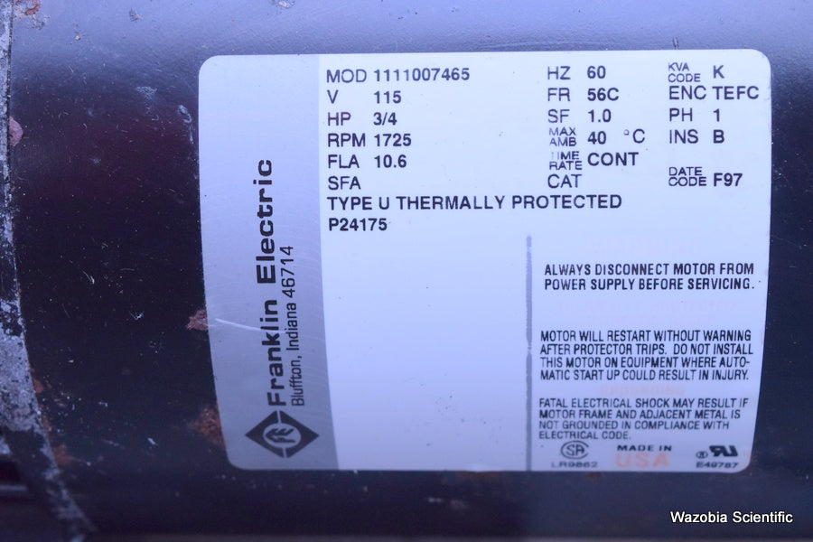 HYVAC PRODUCTS 400 VACUUM PUMP 90711-001 HP 3/4