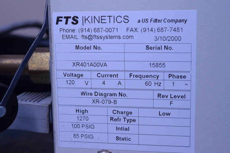FTS SYSTEMS TC-84 AIR-JET CONTROLLER FOR NMR EPR X-RAY DIFFRACTION XRTCA-O XR401