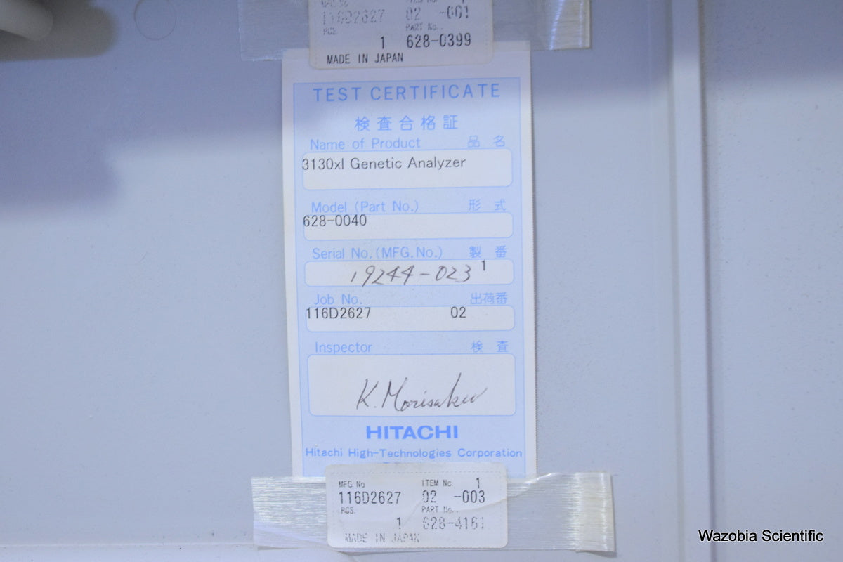 HITACHI AB APPLIED BIOSYSTEMS 3130X GENETIC ANALYZER 4352322 628-0040
