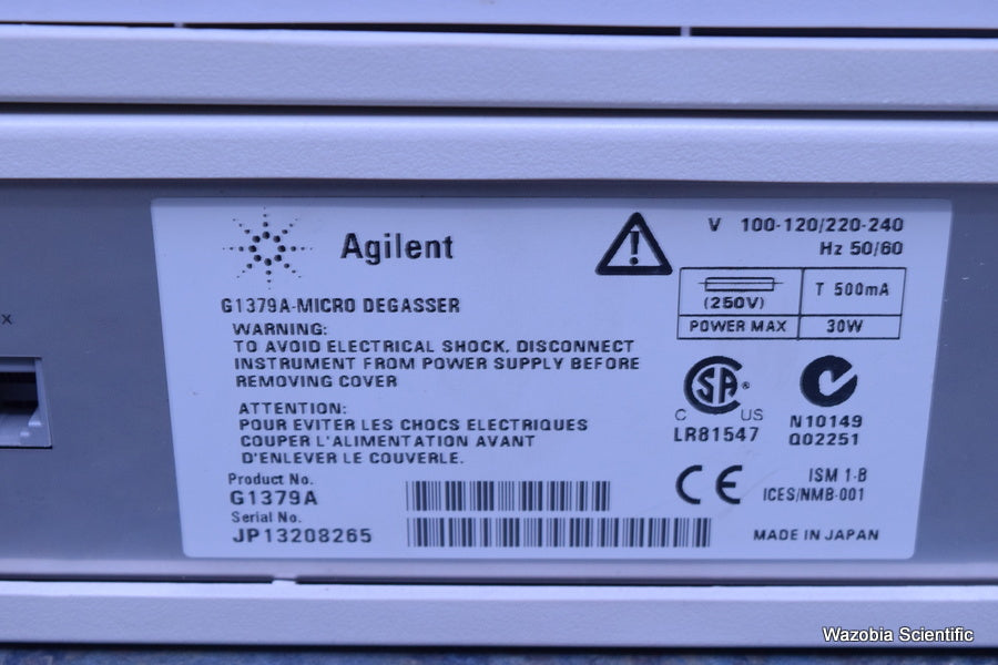 AGILENT 1100 SERIES G1379A DEGASSER S/N: JP13208265