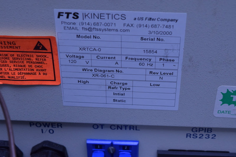 FTS SYSTEMS TC-84 AIR-JET CONTROLLER FOR NMR EPR X-RAY DIFFRACTION XRTCA-O XR401
