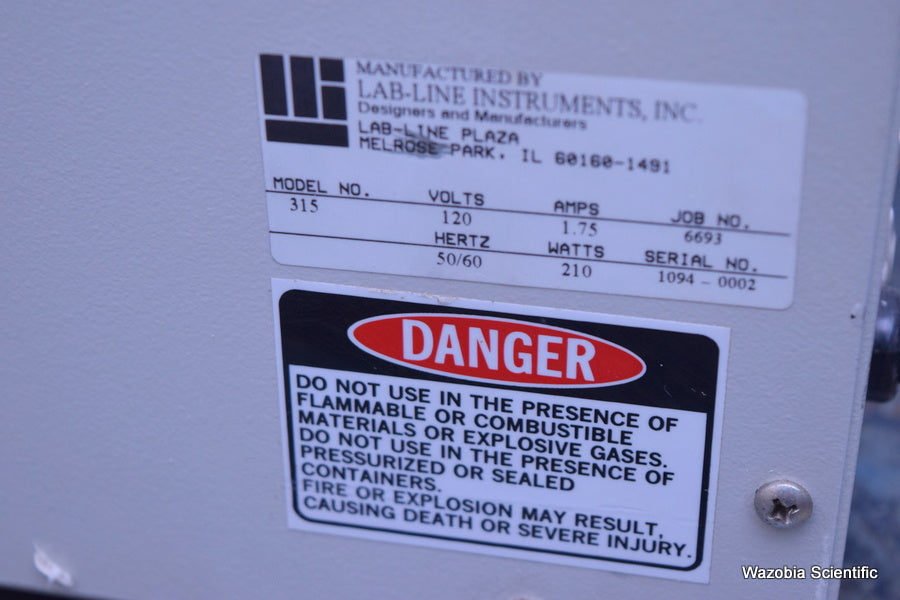 LAB-LINE/BARNSTEAD CO2 INCUBATOR MODEL 315