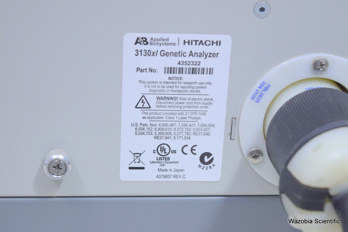 HITACHI AB APPLIED BIOSYSTEMS 3130X GENETIC ANALYZER 4352322 628-0040