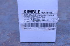 KIMBLE GLASS DISPOSABLE CULTURE TUBES BOROSILICATE GLASS 73500 1275  12X 75MM SI