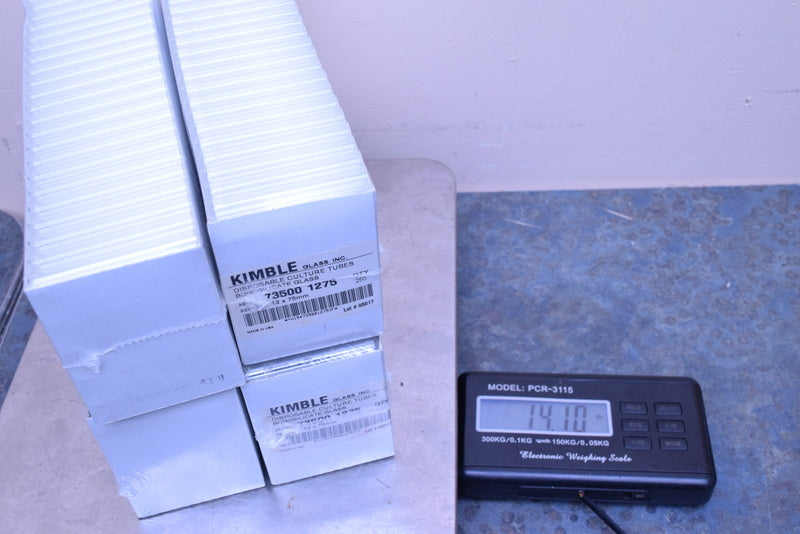 KIMBLE GLASS DISPOSABLE CULTURE TUBES BOROSILICATE GLASS 73500 1275  12X 75MM SI