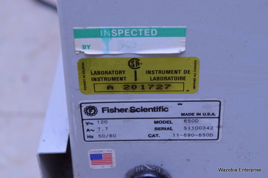 FISHER SCIENTIFIC ISOTEMP INCUBATOR 650D 11-690-650D