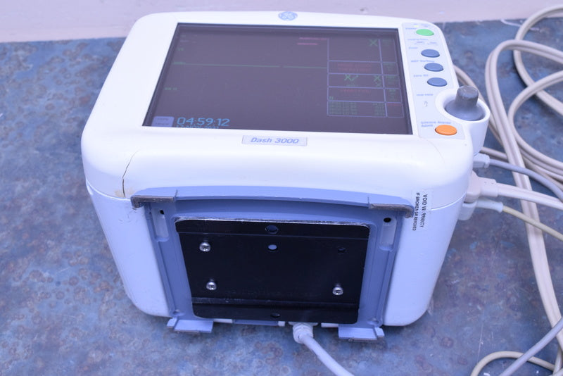 GE DASH 3000 PATIENT MONITOR WITH LEADS SPO2 ECG