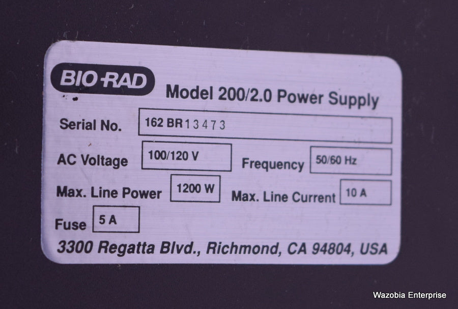 BIO-RAD MODEL 200/2.0 POWER SUPPLY