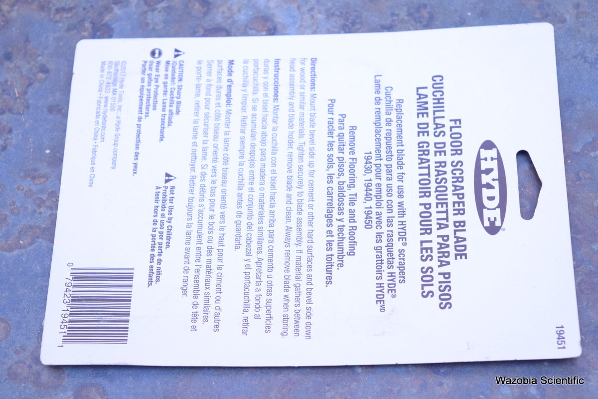 3 HYDE FLOOR SCRAPER BLADE 19451 4IN 102MM 4"