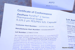 ZENPURE PUREFLO Z SERIES FILTER 0.2/0.2 UM CAPSULE 110759-01 SZLASP2M2Q2Q