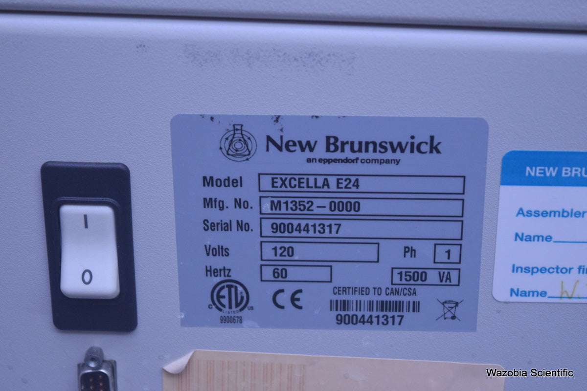 NEW BRUNSWICK SCIENTIFIC EXCELLA E24 INCUBATOR SHAKER SERIES M1352-0000 W MANUAL