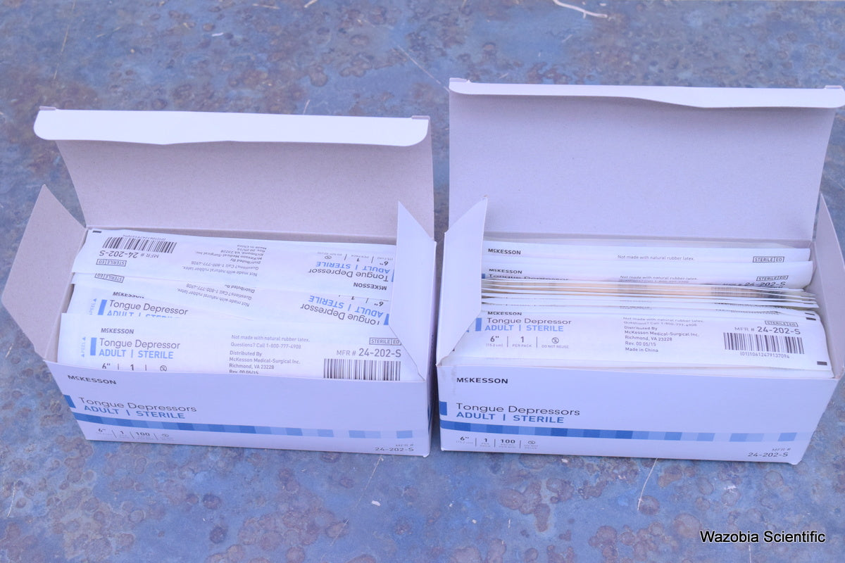MCKESSON TONGUE DEPRESSORS ADULT STERILE 6" 24-202-S 100PCS/BOX