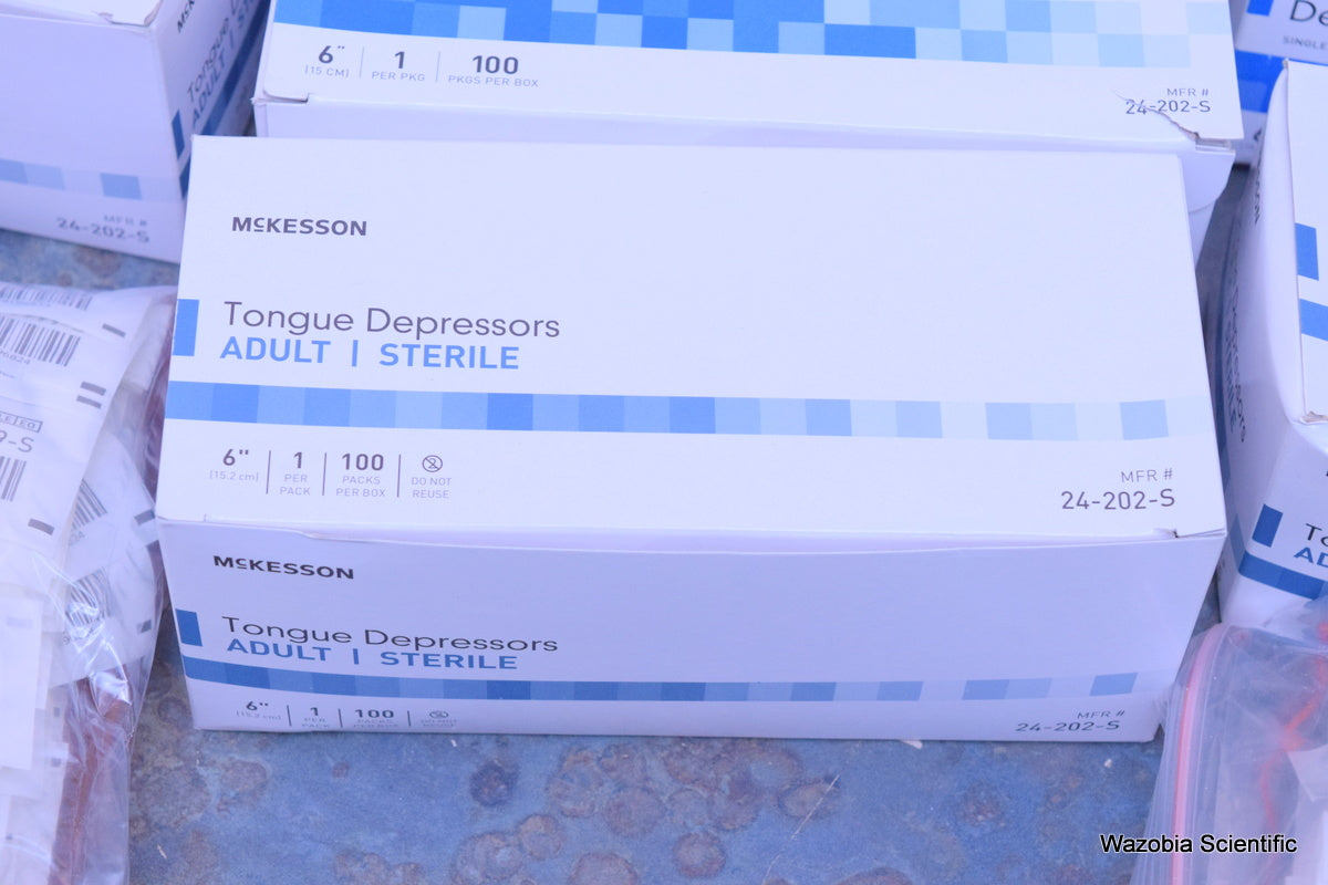 LOT OF MCKESSON TONGUE DEPRESSORS ADULT STERILE 6" 24-202-S 800PCS +