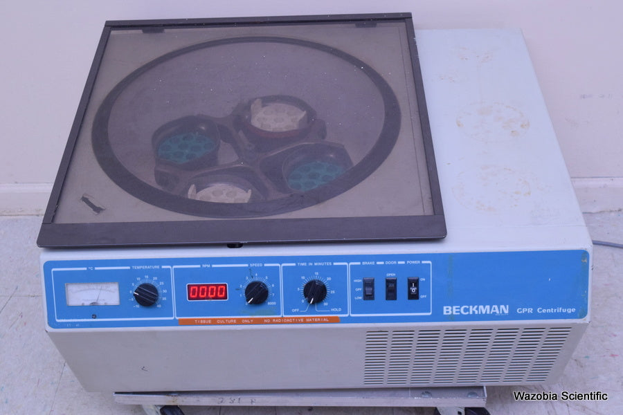 BECKMAN GPR REFRIGERATED CENTRIFUGE WITH ROTOR  BUCKETS AND ADAPTER 349702