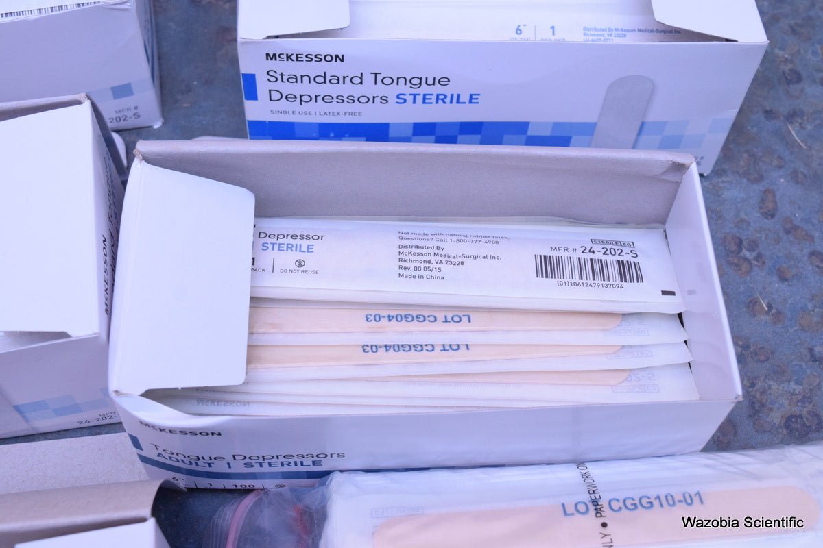 LOT OF MCKESSON TONGUE DEPRESSORS ADULT STERILE 6" 24-202-S 800PCS +