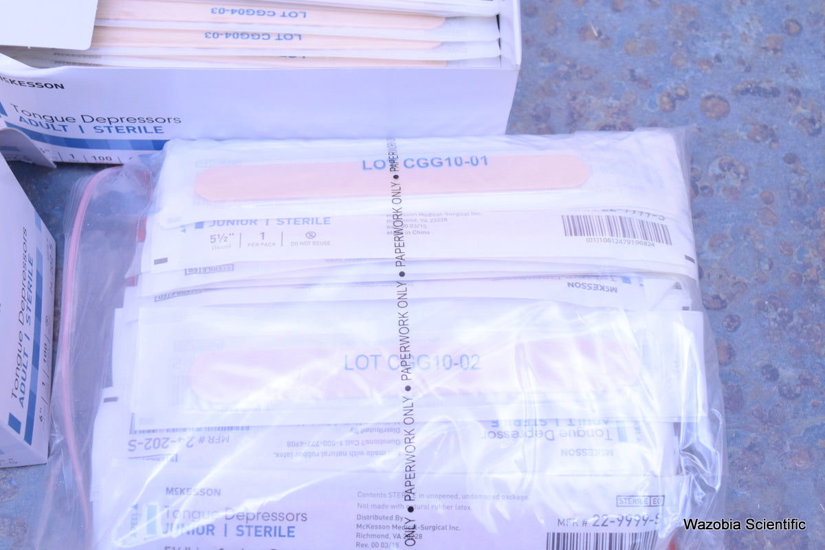 LOT OF MCKESSON TONGUE DEPRESSORS ADULT STERILE 6" 24-202-S 800PCS +