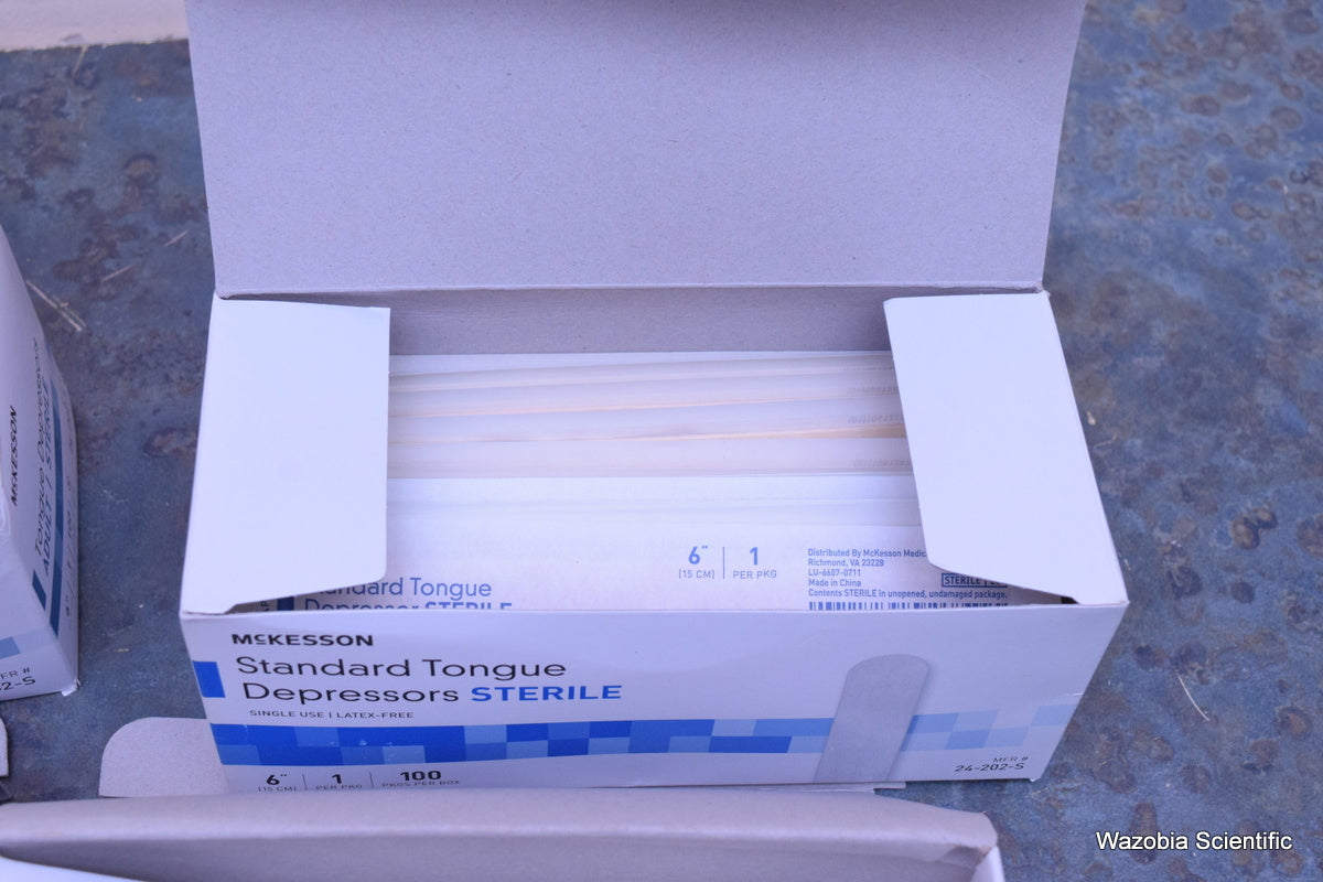 LOT OF MCKESSON TONGUE DEPRESSORS ADULT STERILE 6" 24-202-S 800PCS +