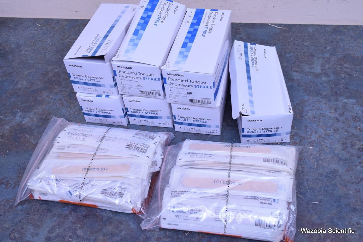 LOT OF MCKESSON TONGUE DEPRESSORS ADULT STERILE 6" 24-202-S 800PCS +