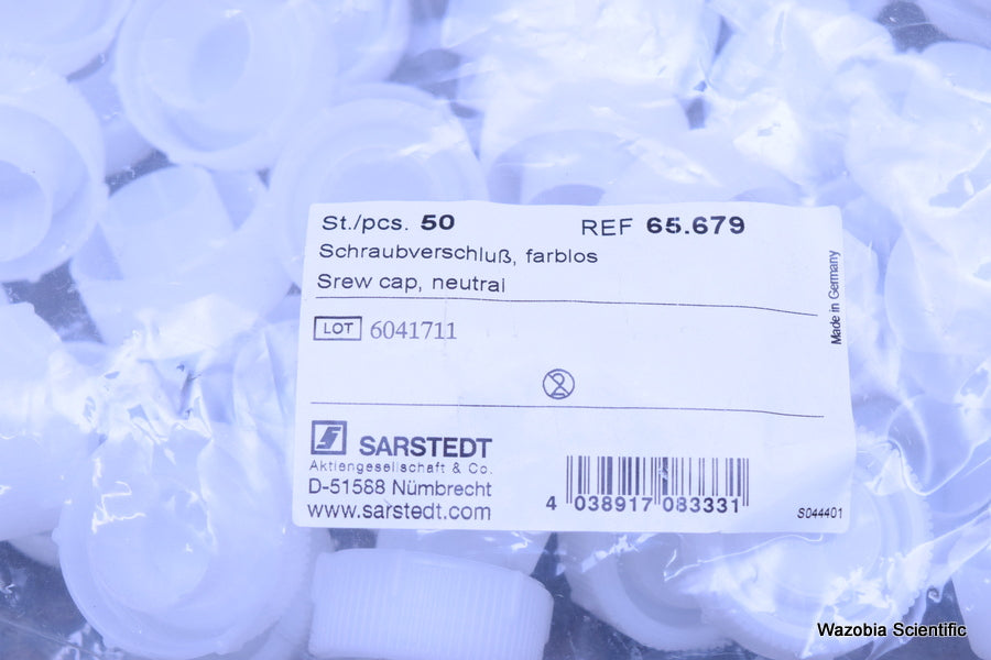 50 SARSTEDT 126X30 MM 78.898 65.679 MAILING CONTAINER WITH ABSORBENT LINER & CAP