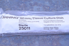 CORNING 60 MM TISSUE CULTURE DISH STERILE 25011 60X15MM STYLE 2MM GRID POLYSTYRE